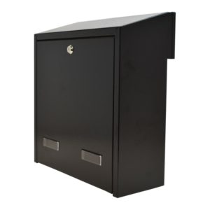 Large Post Box For Gates & Fences Rear Access Gatehouse W3-3 Black Rear w3-3 back