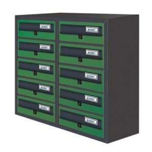 green jumbo 10 letterboxes for flats letterboxes for flats