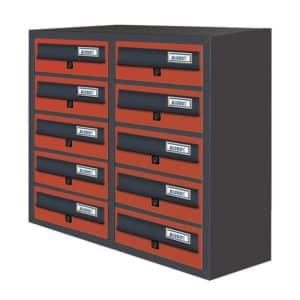 red jumbo 10 letterboxes for flats letterboxes for flats