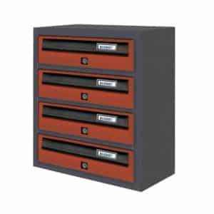 red jumbo 4 letterboxes for flats letterboxes for flats