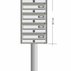Free standing letterboxes Slim 1x5