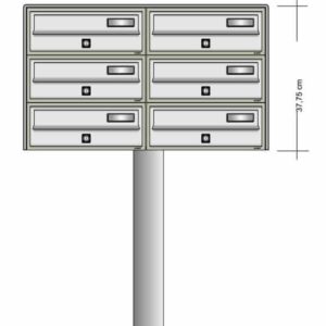 Free standing letterboxes Slim 2x3