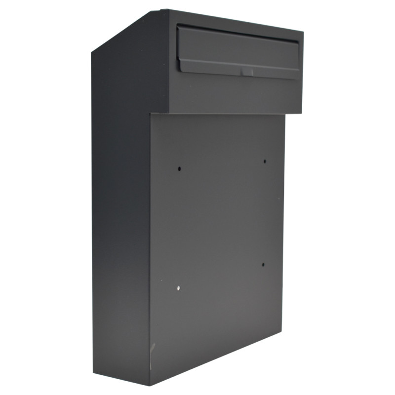 w3 - dark grey gate mounted letterbox