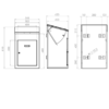 Delta Large Wall Mounted Parcel Drop Box drawings with dimensions