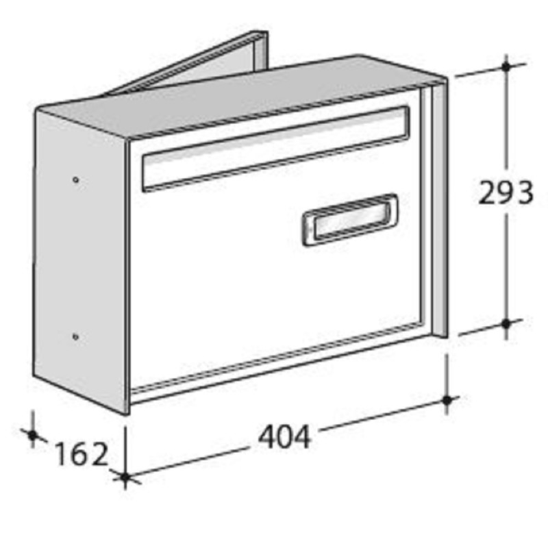 Open Air Rear Access letterbox dimensions drawing