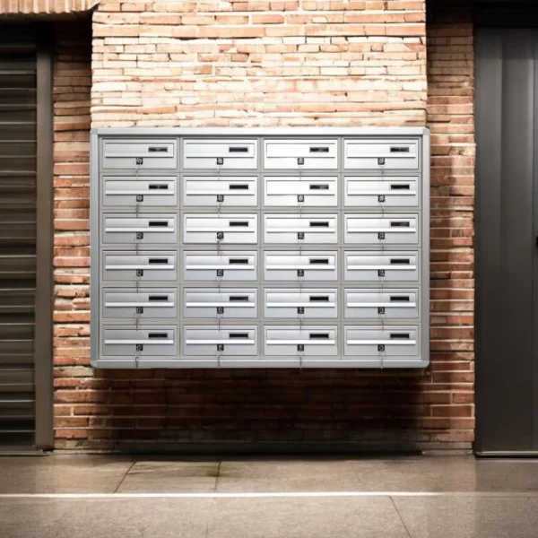 Aluminium Silver Communal Post Boxes Modular 270
