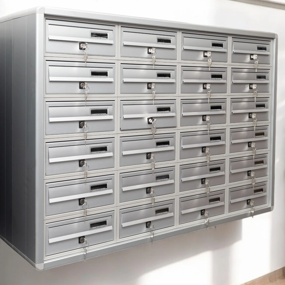 Communal Post Boxes Silver Aluminum Finish Modular 270 Communal Post Boxes Silver Aluminum Finish Modular 270