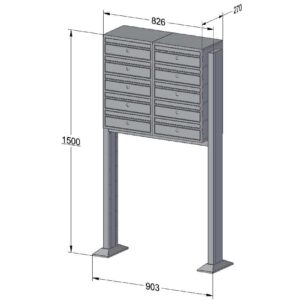 E1 Standard Free Standing Bank of 10 - 2x5