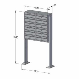 E1 Standard Free Standing Bank of 12 - 2x6