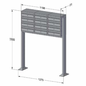 E1 Standard Free Standing Bank of 12 - 3x4