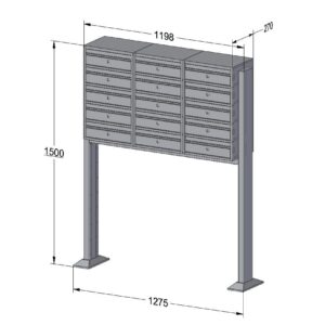 E1 Standard Free Standing Bank of 15 - 3x5