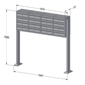 E1 Standard Free Standing Bank of 16 - 4x4