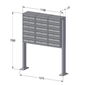 E1 Standard Free Standing Bank of 18 - 3x6