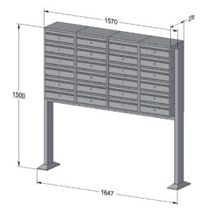 E1 Standard Free Standing Bank of 24 - 4x6