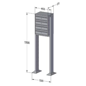 E1 Standard Free Standing Bank of 4 - 1x4