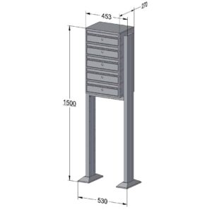 E1 Standard Free Standing Bank of 5 - 1x5
