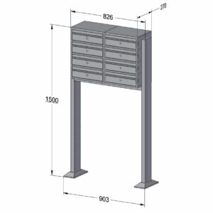 E1 Standard Free Standing Bank of 8 - 2x4