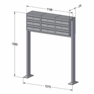 E1 Standard Free Standing Bank of 9 - 3x3