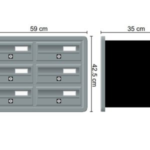 Tocco Di Italia Modular 270 2×3 Recess mounted post boxes for flats
