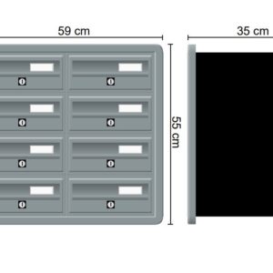 Tocco Di Italia Modular 270 2×4 Recess mounted post boxes for flats