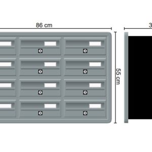 Tocco Di Italia Modular 270 3×4 Recess mounted post boxes for flats