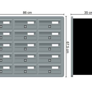 Tocco Di Italia Modular 270 3×5 Recess mounted post boxes for flats