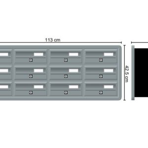 Tocco Di Italia Modular 270 4×3 Recess mounted post boxes for flats