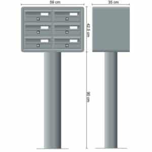 Tocco Di Italia Modular 270 Free Standing Post Boxes For Flats 2x3