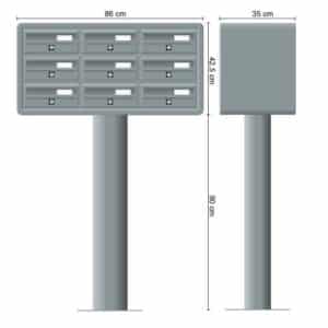 Tocco Di Italia Modular 270 Free Standing Post Boxes For Flats 3x3