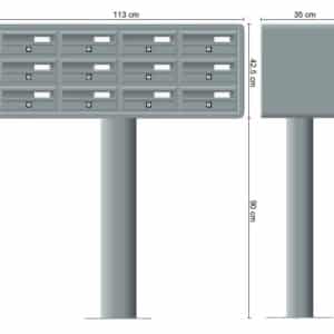 Tocco Di Italia Modular 270 Free Standing Post Boxes For Flats 4x3 free standing letterboxes drawing of set of 12 letterboxes