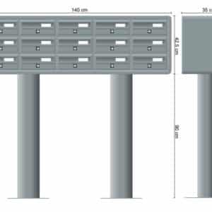 Tocco Di Italia Modular 270 Free Standing Post Boxes For Flats 5x3