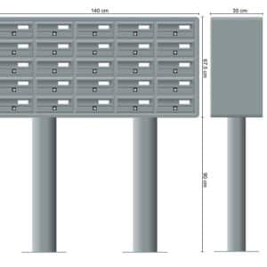 Tocco Di Italia Modular 270 Free Standing Post Boxes For Flats 5x5