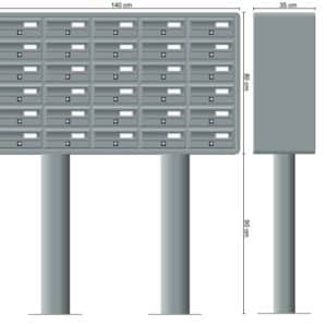 Tocco Di Italia Modular 270 Free Standing Post Boxes For Flats 5x6 Free standing letterboxes Modular 270