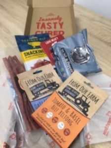 The contents of Meatbox gift hamper