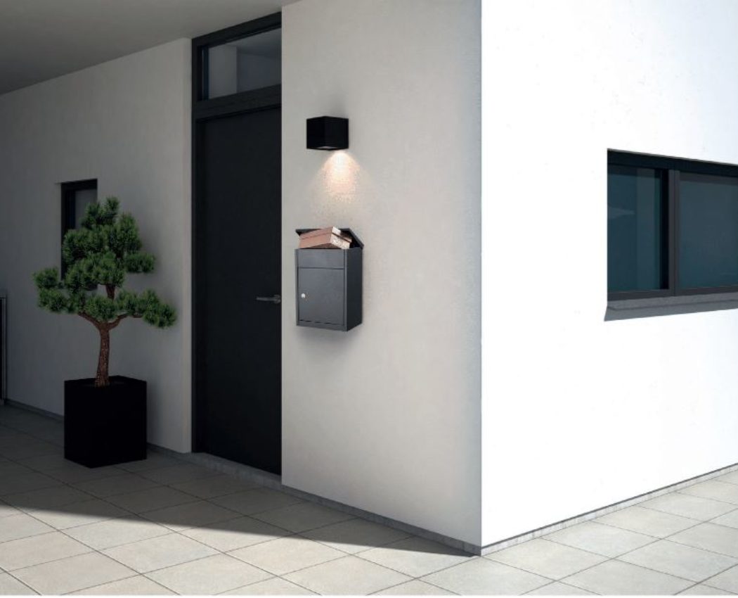 Allux 500 Parcel Box Antracite Grey On The Wall