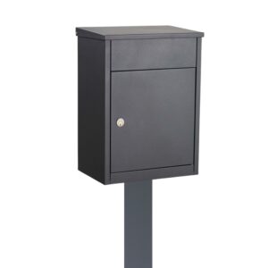Free Standing Outdoor Post Box Allux 500 Dark Grey With Dark Grey FR 2 Stand Free Standing Outdoor Post Box Allux 500 Dark Grey With Dark Grey FR 2 Stand