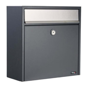 External wall mounted post box Allux 250 in dark grey