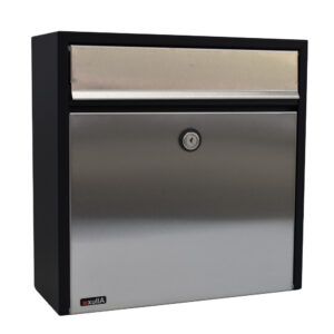 Allux 250 Wall Mounted Post Box Stainless Steel With Silver Flap
