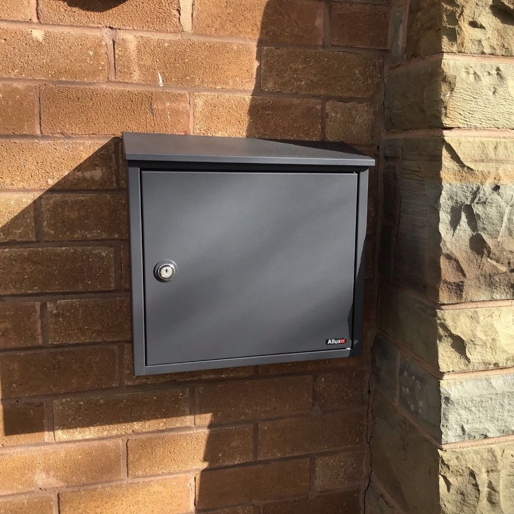 Anthracite Grey Wall Mounted Post Box Allux 400