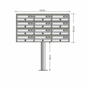 Free standing Slim post boxes bank of 12 bank of 12 free standing post boxes for apartments