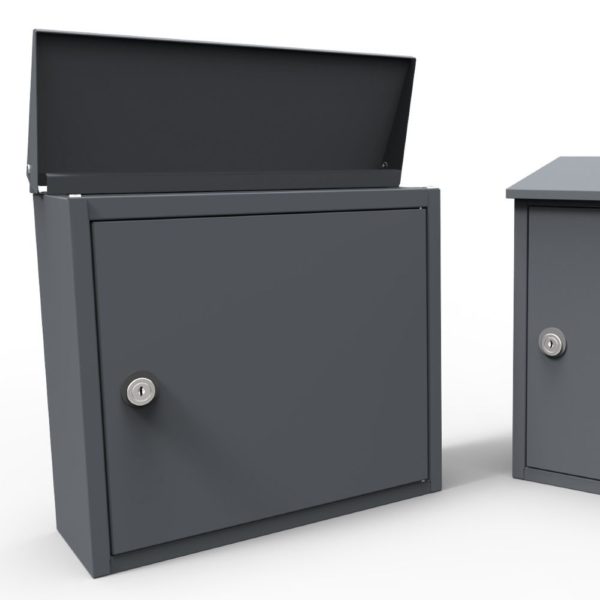 wall mounted letterbox Allux 400 in dark grey