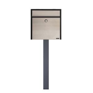 Allux 250 Free Standing Letterbox With FR 2 Stand Stainless Steel Allux 250 Free Standing Letterbox With FR 2 Stand Stainless Steel
