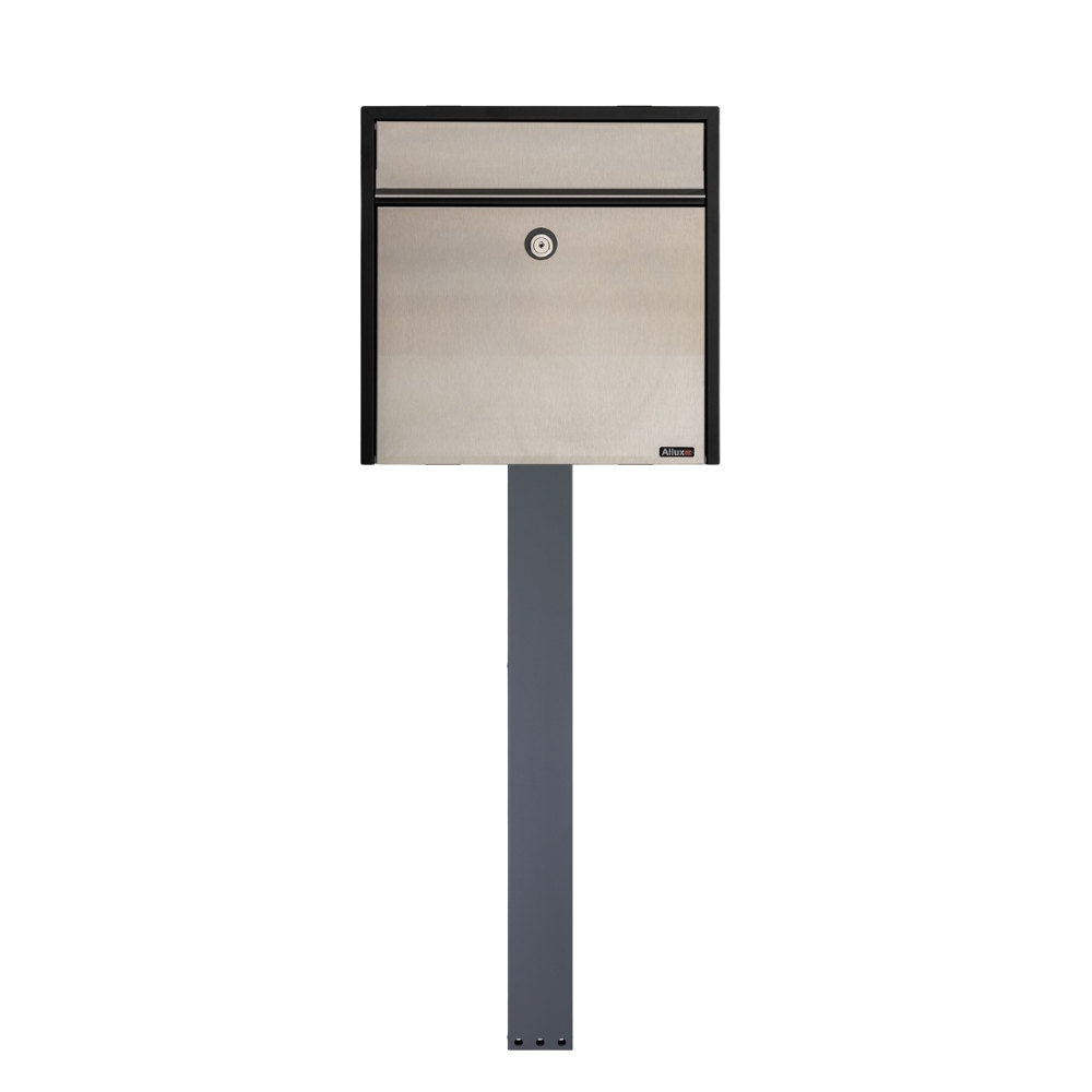Allux 250 Free Standing Letterbox With FR 2 Stand   Stainless Steel