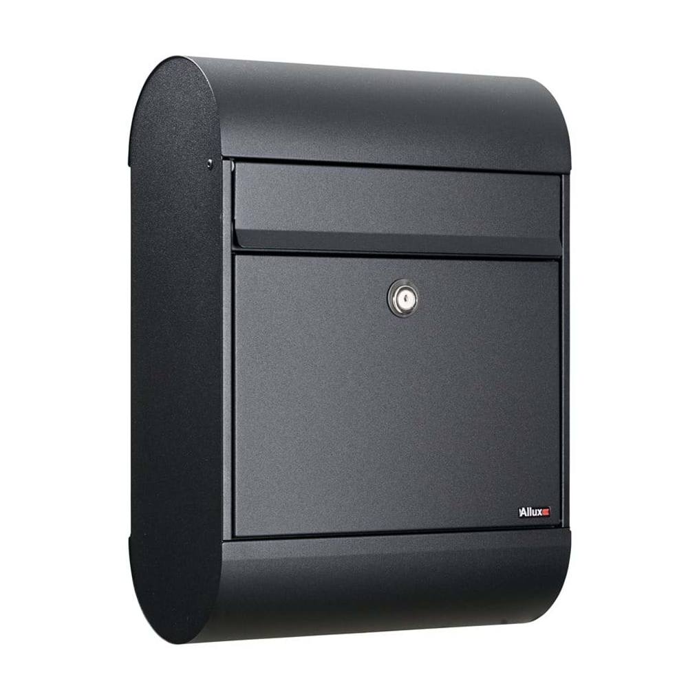 Allux 6000 Black Wall Mounted Post Box