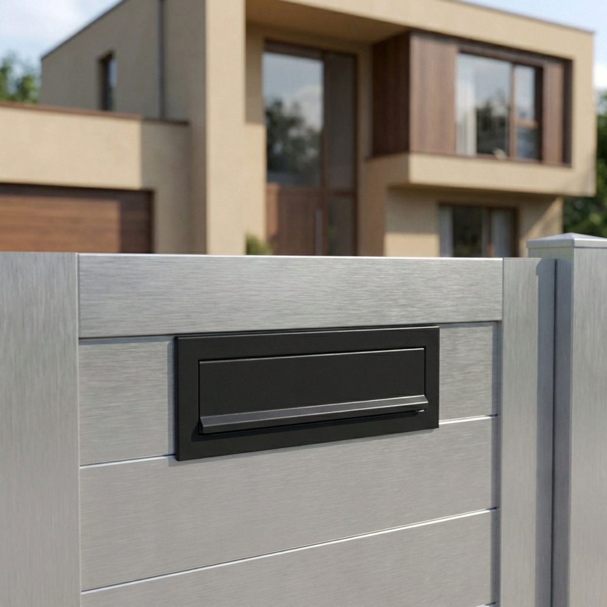 Rear Access Letterbox For Aluminium Gates LCD 050 Black