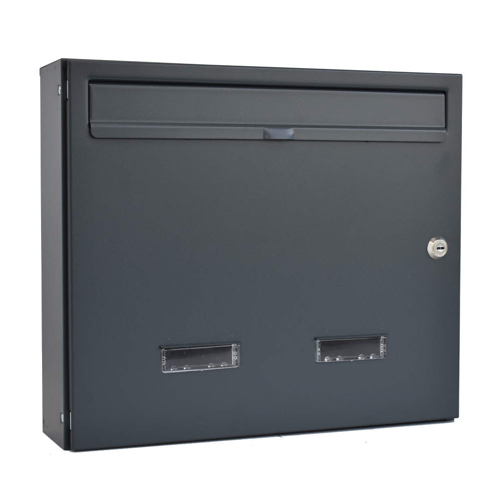 W4 Wall Mounted External Letterbox Anthracite 7016 Front
