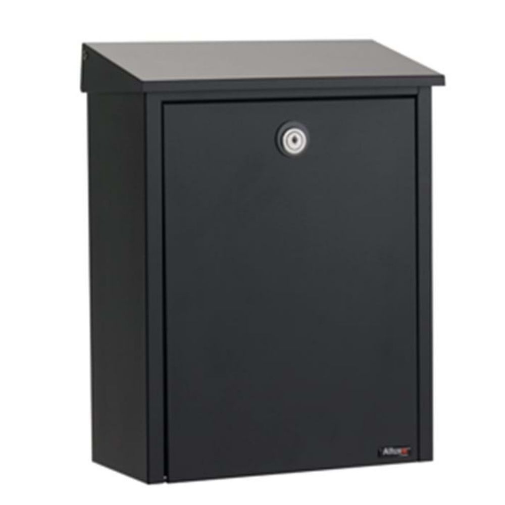 Wall Mounted Postbox Allux 200 Black Front 2
