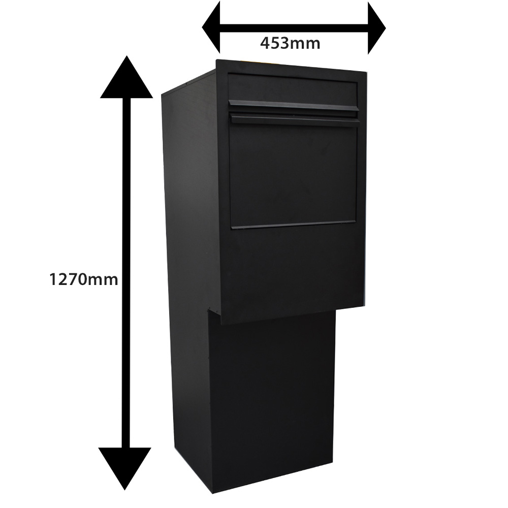 Beskytte Black Freestanding Parcel Box Dimensions