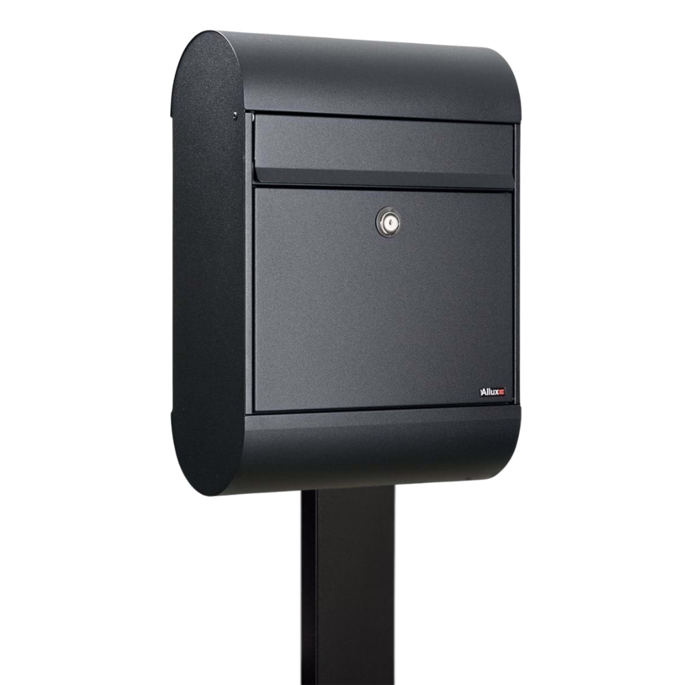 Free Standing Letterbox Outdoor Secure   Allux 6000 FR 2   Black