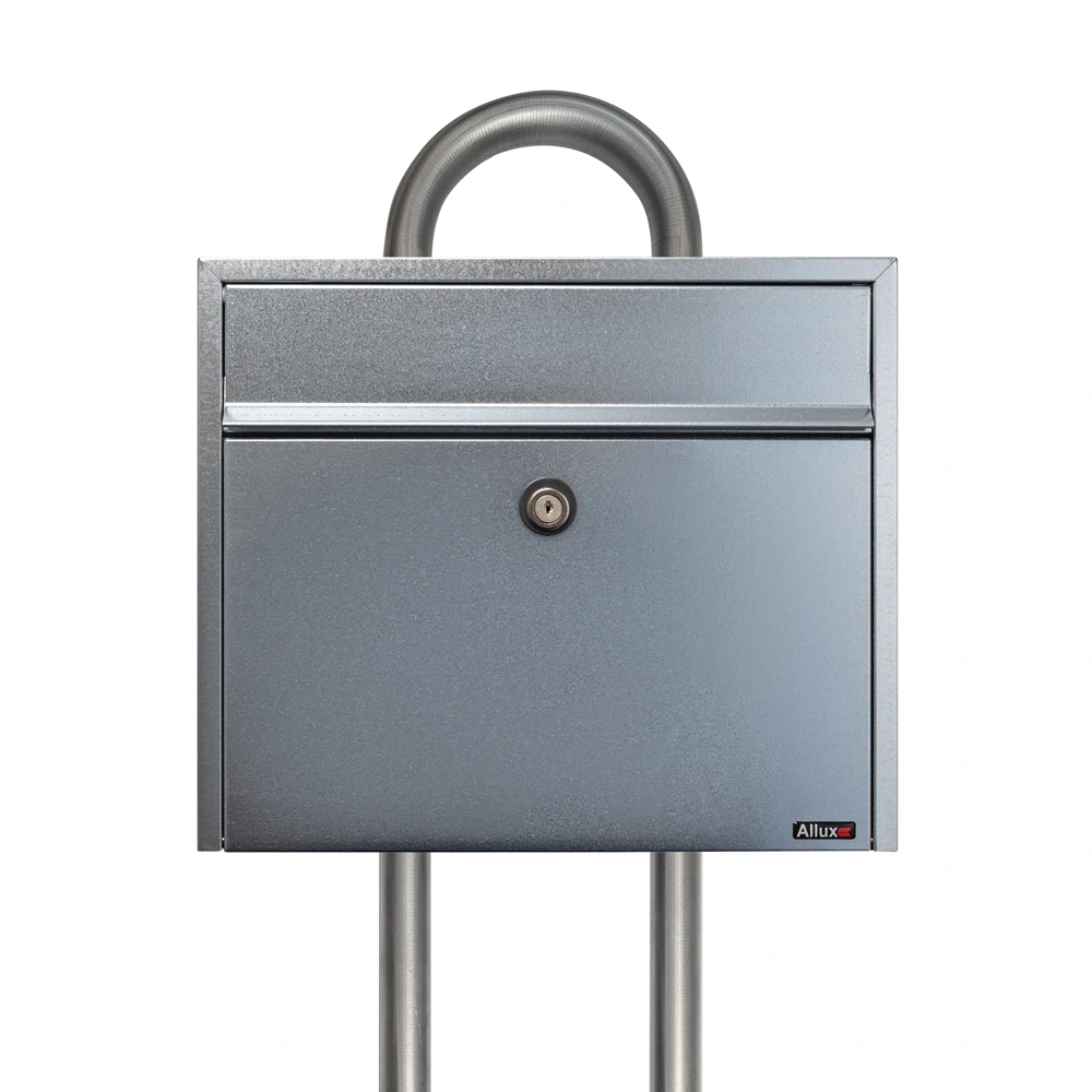 Free Standing Post Box Galvanised Steel Finish Allux LT150